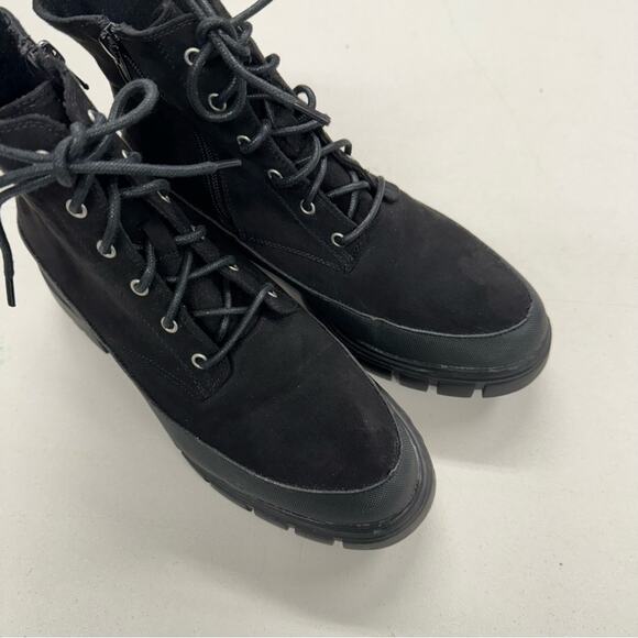 Merry Scott Black Lugg Sole Combat Lace Up Boots Fabric Womens 9 - Picture 3 of 11